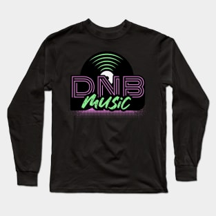 DNB - Music Vinyl (pink/green) Long Sleeve T-Shirt